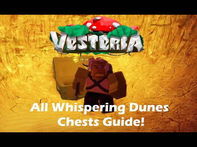 All Whispering Dunes Chest Locations In Vesteria Youtube - roblox tutorial all chests locations in mushtown vesteria youtube