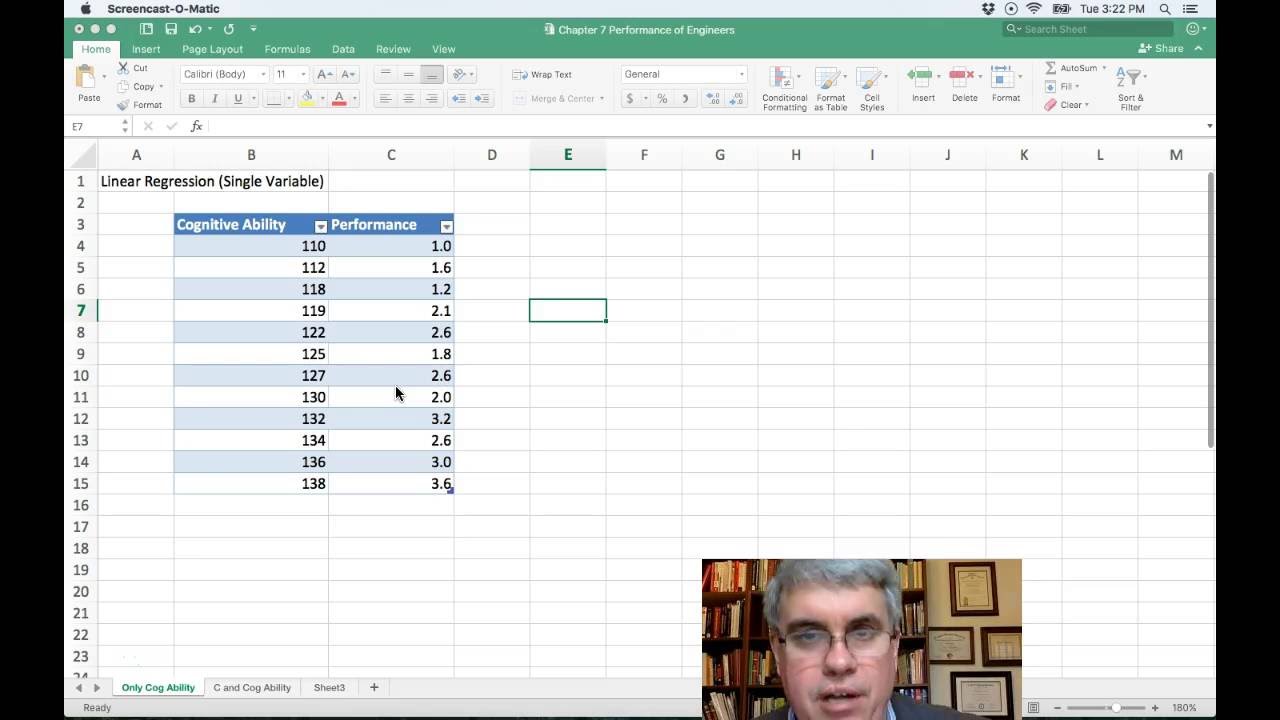 how to do linear regression excel