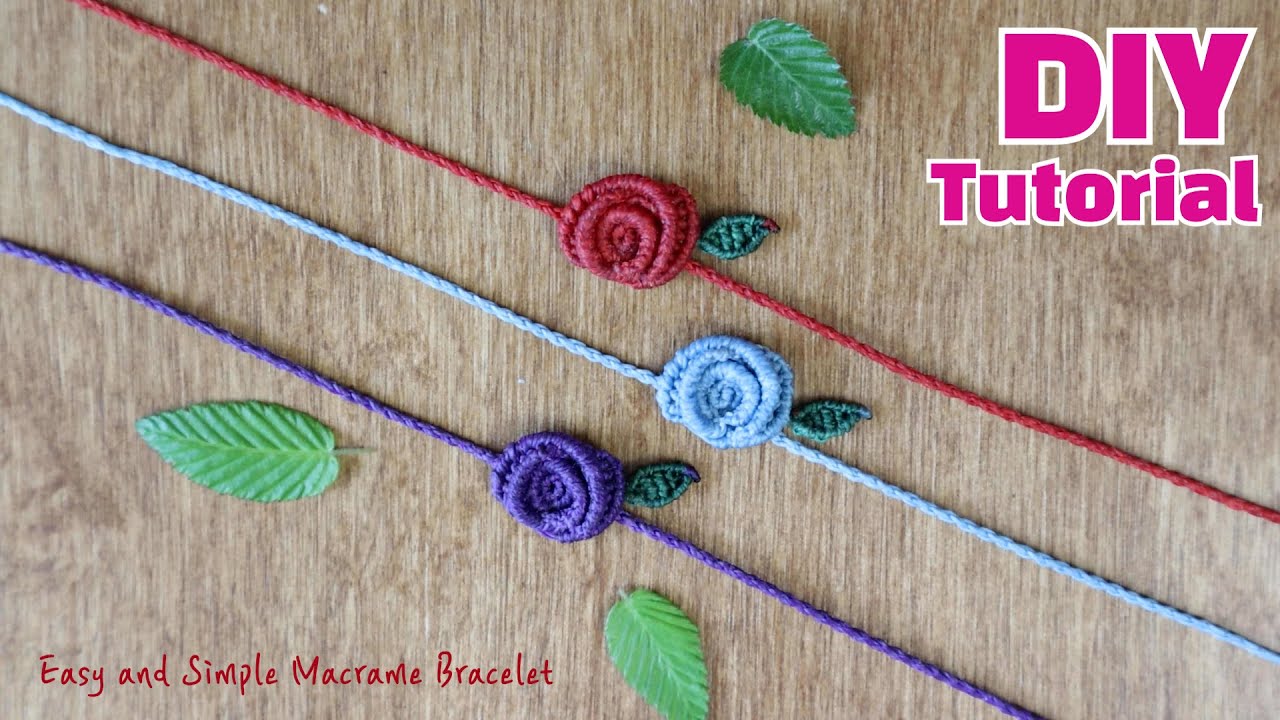DIY 장미 마크라메 매듭 팔찌 Rose macrame knot bracelet