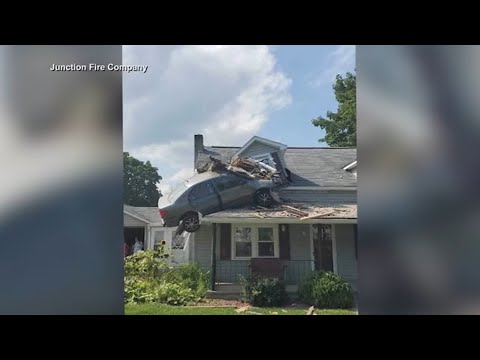 Car crashes into second floor of Pennsylvania home in 'intentional