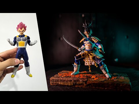 Fiz um boneco do VEGETA SAMURAI! Participação @Buraco Nerd | TOY MAKEOVER DRAGON BALL Z
