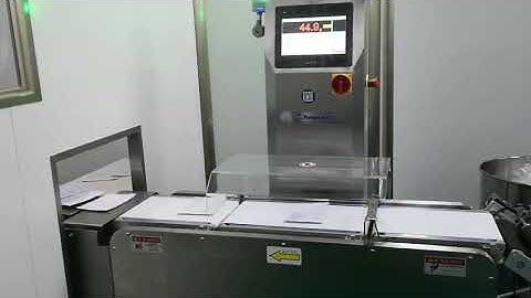 Drop flap rejector checkweigher