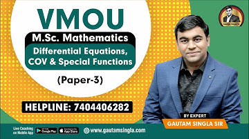 VMOU M.Sc. Mathematics First Year Special Functions and Online Coaching