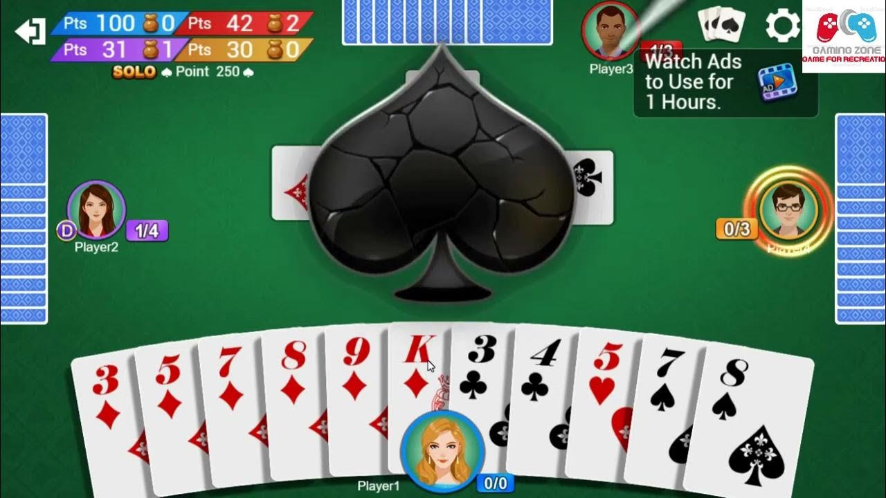 Spades Solo Online Facebook Game Win only 3 deals with 3 nil call