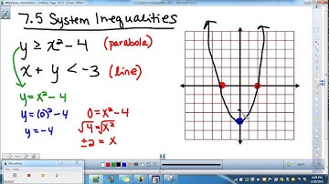 7 5 System Inequalities Parabola and a Line