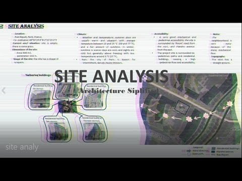 Site analysis explained, method step by step, why is it important. Site analysis example.