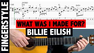 Billie Eilish - What Was I Made For? FINGERSTYLE GUITAR TUTORIAL