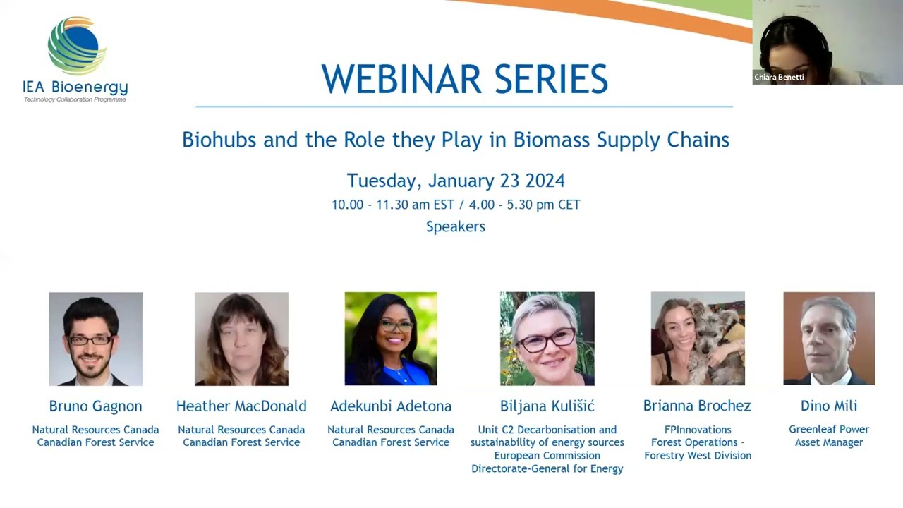 IEA Bioenergy Webinar – Biohubs and the role they play in biomass supply chains