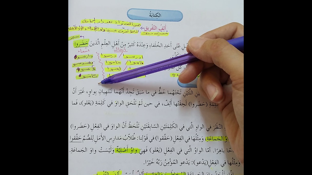 الكتابة(ألف التفريق) ص ٢٢+٢٣/الصف السادس/ الفصل الأول - YouTube