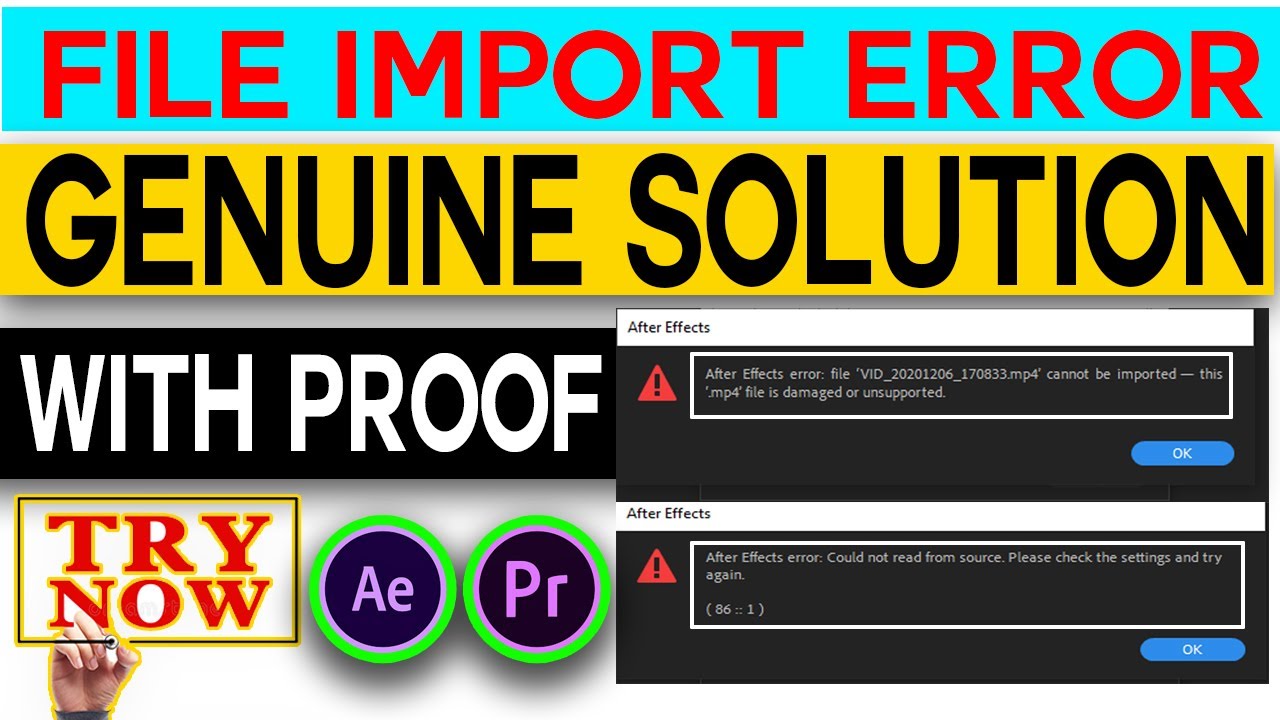 Premiere Pro: AVI or MP4 Import Issues Fix | After Effects - YouTube