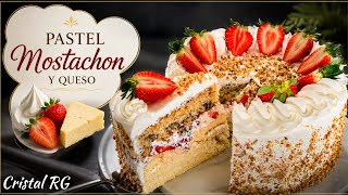 Receta Pastel Mostachón con queso y fresas 