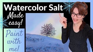 Easy Watercolor Salt and Sparkle! (Winter Landscape Challenge Day 4)