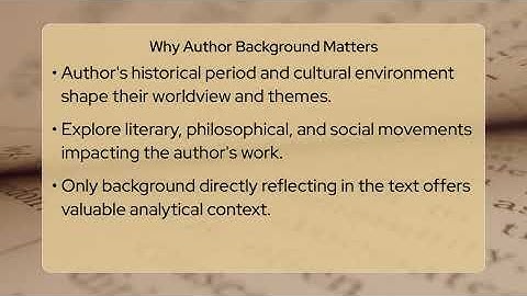 How Do You Identify Relevant Author Background for Texts?