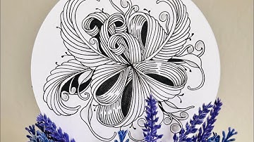 Spiral Zentangle Line Art drawing guide || Step by Step || tutorial || 禪繞畫 畫畫 lukisan