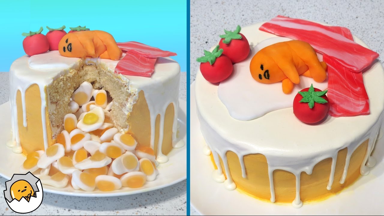 Gudetama Pinata Cake ぐでたま ケーキ Cupcakegirl Youtube