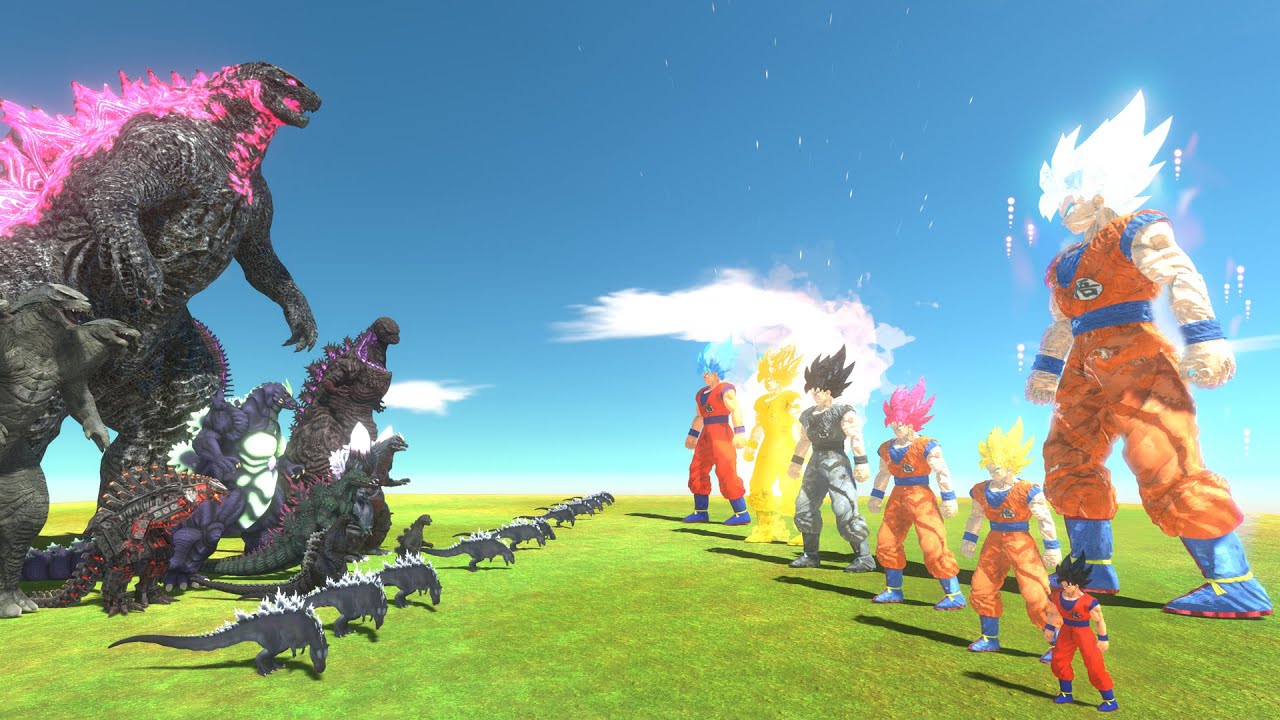 Thermo Evolved Godzilla vs Goku Power Level Evolution - Animal Revolt Battle Simulator