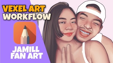 Vexel art tutorial using Autodesk Sketchbook full timelapse | Jamill fan art | Mervin Dale