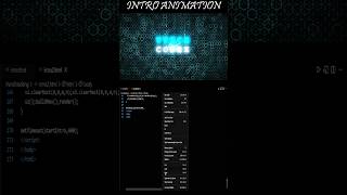 INTRO Animation using the Html css javascript code #viral #shortsfeed @VTECHCODEX-Si