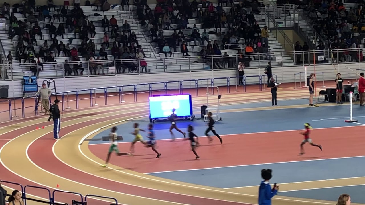 Aiden Opore 8U 60M dash at Crossplex Facility Birmingham, Alabama