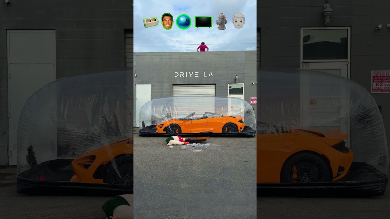 Car Bubble vs Lamborghini 😱