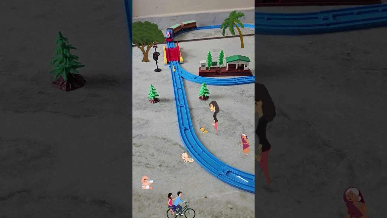 Lady Crossing The Railway With Dog Thomas Train Is Approaching Fast I Grandma Track