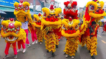 Múa Lân 2023 hơn 60 đoàn Lân Sư Rồng diễu hành Chùa Bà Châu Đốc An Giang