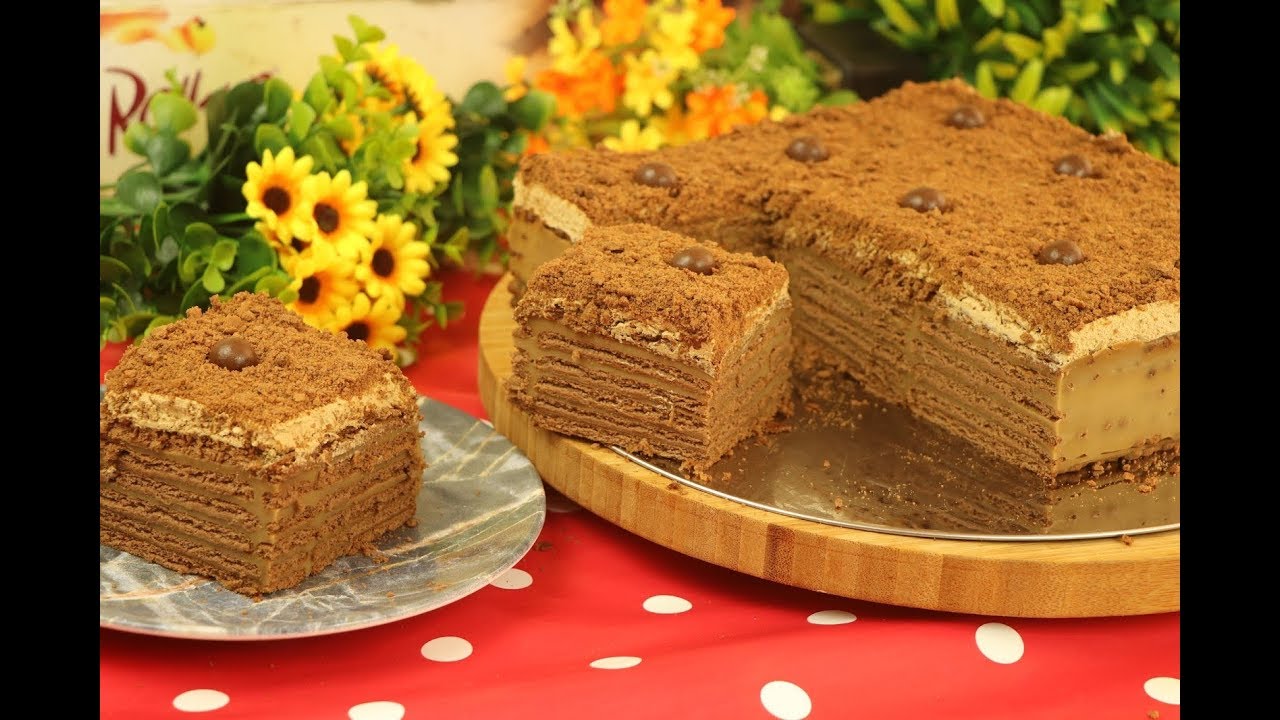 كيكة باردة في 10 دقائق بدون فرن بدون بيض كيك نسكافيه البارد مع رباح محمد ( الحلقة 742 )