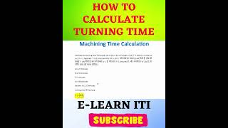How to Calculate Turning Time? | Lathe Machine Formula | ITI Turner MCQ | #shorts | #iti