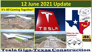 Tesla Gigafactory Texas 12 June 2021 Cyber Truck & Model Y Factory Construction Update (08:30AM)