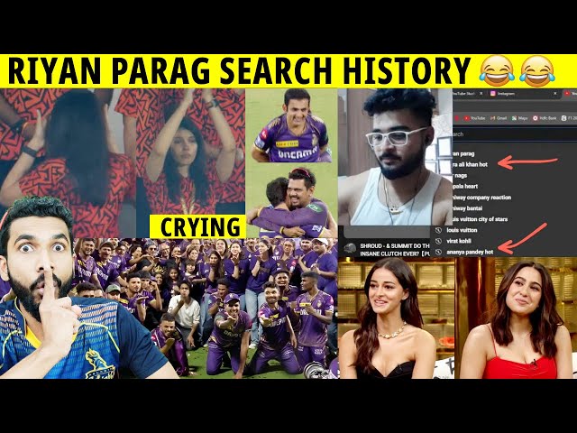 KKR FLYING KISS CELEBRATION 😂 RIYAN PARAG YOUTUBE SEARCH HISTORY ☠ IPL 2024 FINAL class=