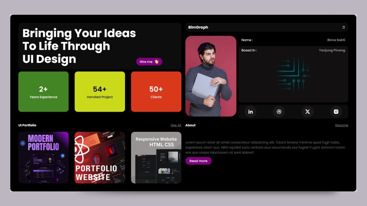 HTML CSS minimal Portfolio Website | Minimal Resume Website - YouTube