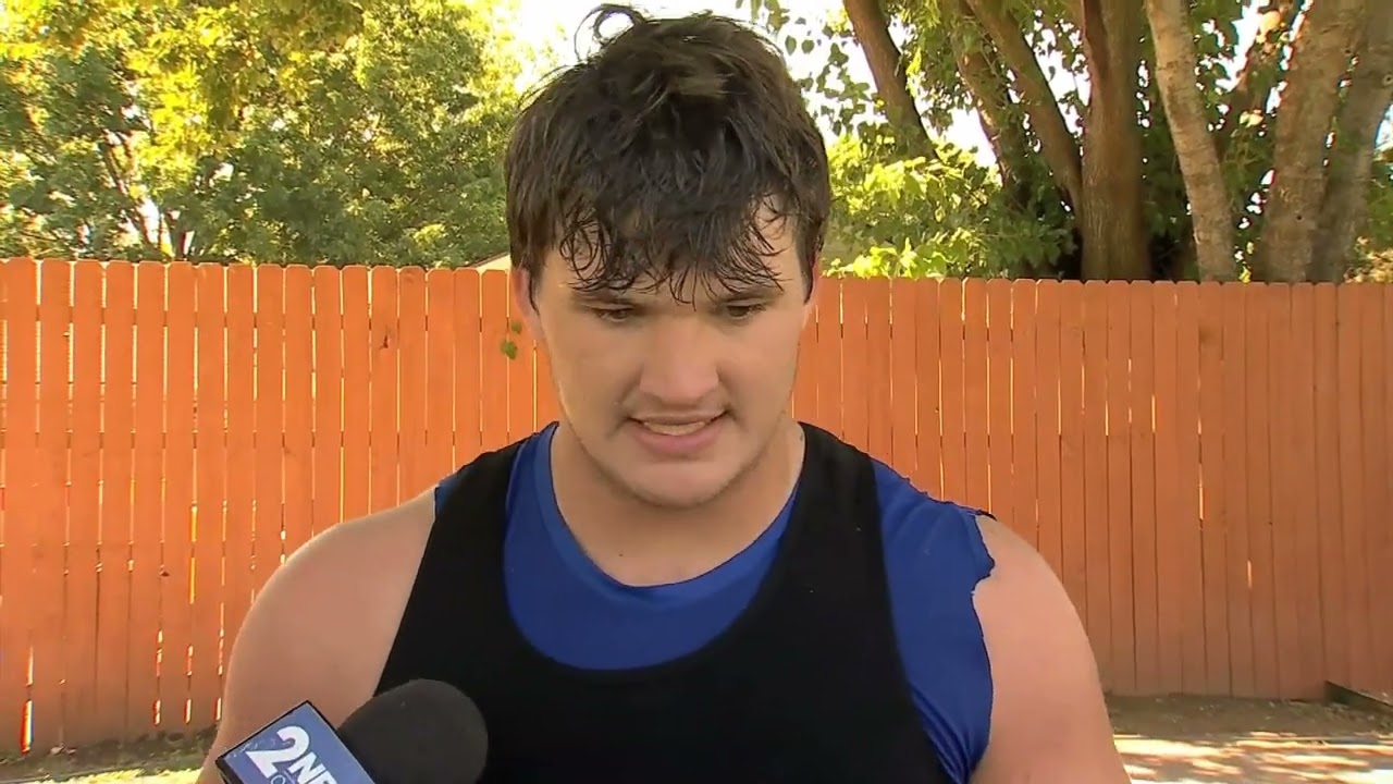 Luke McGary after practice last week.  Sharp young man.