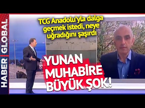 TCG Anadolu'yla Dalga Geçmek İsteyen Yunan Muhabire Büyük Şok! Neye Uğradığını Şaşırdı