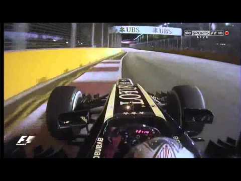 Räikkönen overtake Button onboard - Singapore 2013