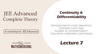 Differentiability | Lecture 3 | Differentiability & differentiation | Algebra of differentiability