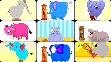 Karton Fx: Hickory Dickory Dock || 6 Elephant & 3 Hippo || Color Inversion Effect || Effect Tutorial