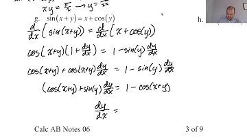 Implicit Differentiation pg 3, pt 3