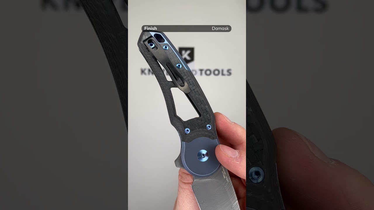 Fox Metamorphosis FX-556-B1 Damascus Wharncliffe, 3K Carbonfiber