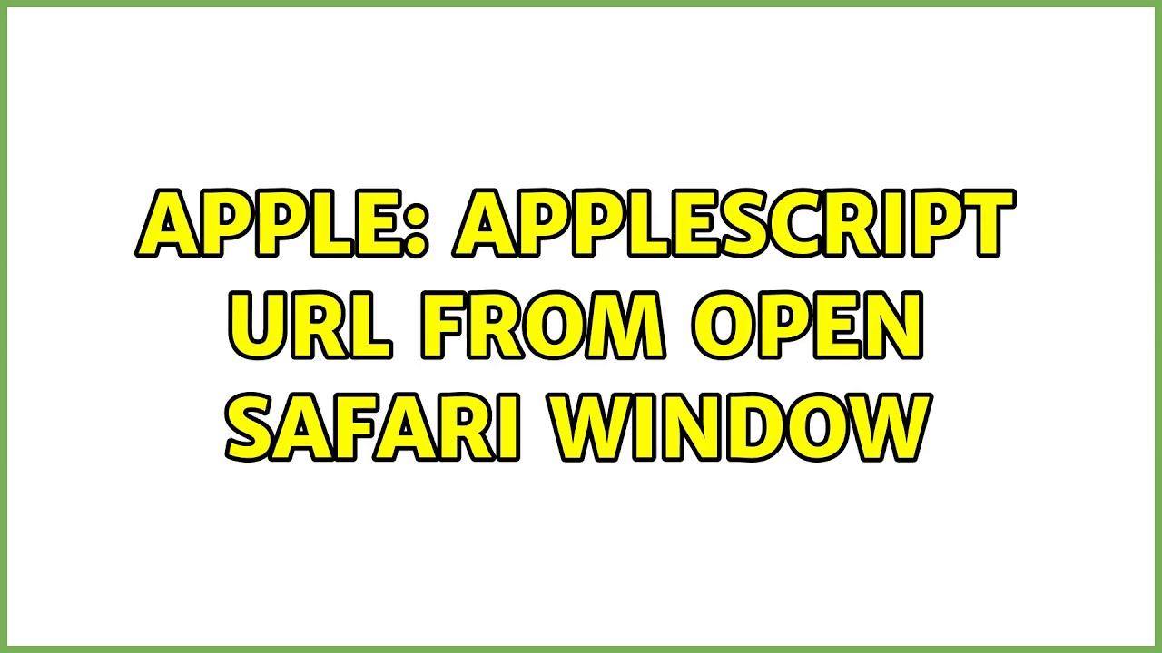 applescript safari get current url