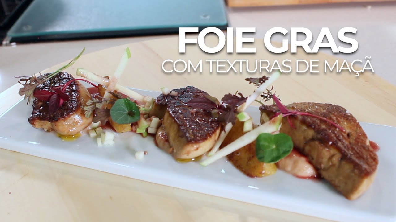 Foie Gras com texturas de maçã