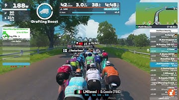 Using a Drafting Boost Powerup with Zwift