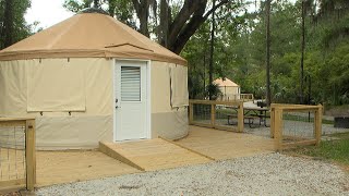 Go glamping in the comfort of a yurt at Skidaway Island State Park