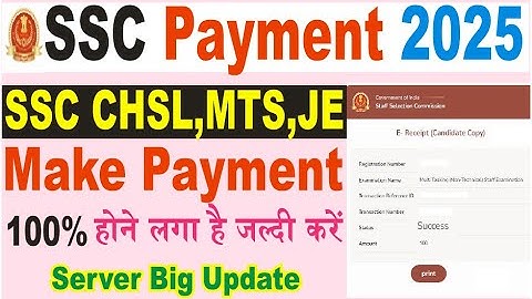 SSC MTS CHSL JE Make payment option active ho gaya hai/ssc mts make payment hone laga hai/ssc verify