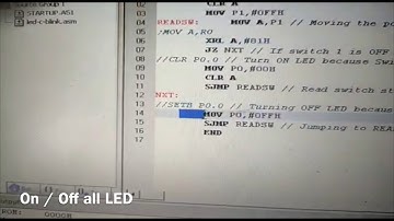 VTU Lab Program to turn on ALL LED ON when switch is ON