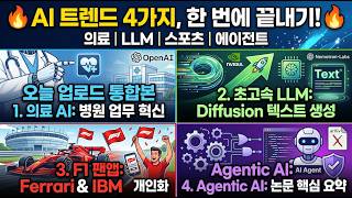 AI Daily: 의료 AI, 초고속 LLM, F1 팬앱, Agentic AI 논문까지 한 번에 정리