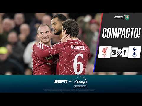 SÓ TEM GOLAÇO! LIVERPOOL VENCE O TOTTENHAM E AVANÇA NA COPA DA LIGA INGLESA | MELHORES MOMENTOS