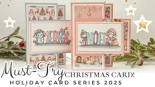 Double Z-Fold Christmas Card with ADORABLE Merry & Noel Stamps?