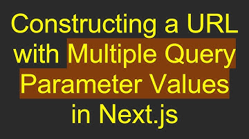Constructing a URL with Multiple Query Parameter Values in Next.js