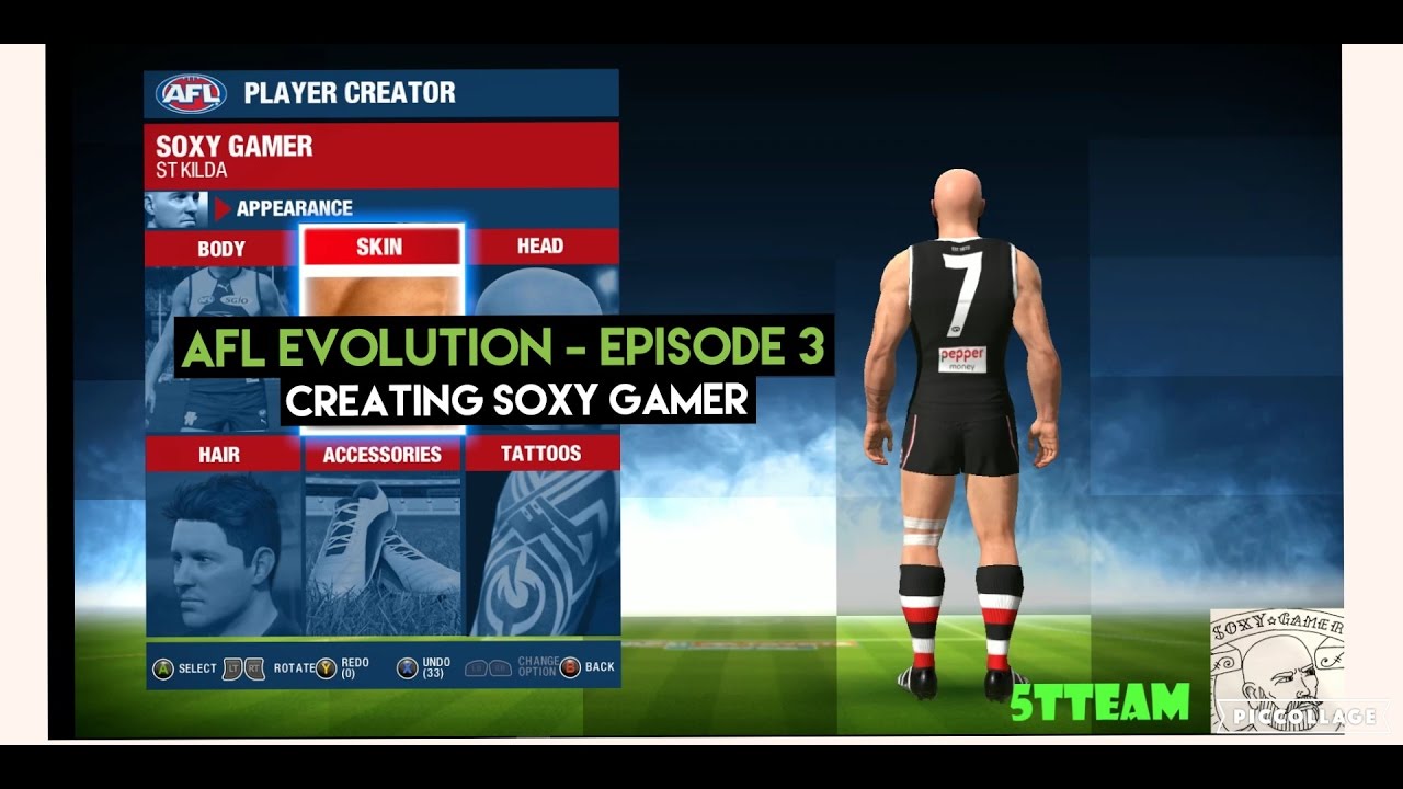 AFL Evolution - Episode 3 - Player Creator Feature - Creating Soxy ...