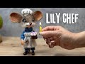 Lily chef mouse felting tutorial  handmade felted doll